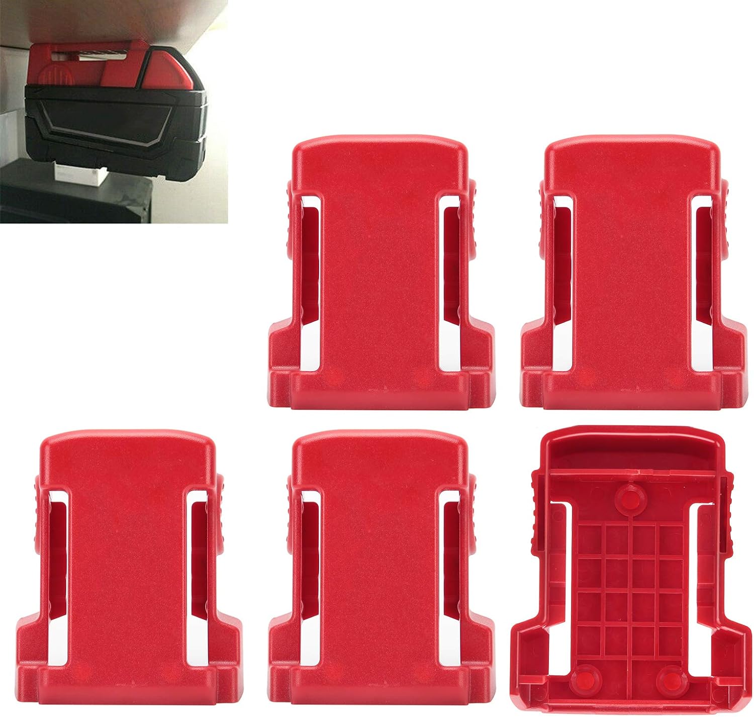 5X Battery Holder Mount Shelf Stand Rack Storage Slots For 18V Milwaukee M18