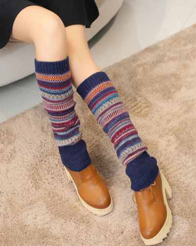 Title 4, Vintage Colorful Striped Fashion Pile Socks