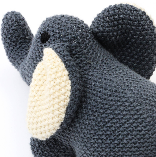 Handmade Cotton Knitted Soft Dark Blue Elephant Plush Toy Soft Toy