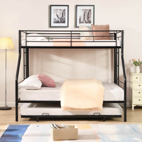 Twin Over Full With Trundle Metal Bunk Bed view 7