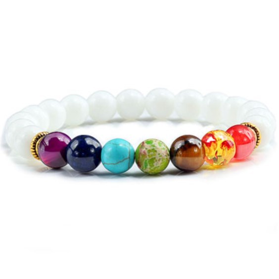 Colorful Volcanic Stone Yoga Bracelet DIY Agate Bead Bracelet