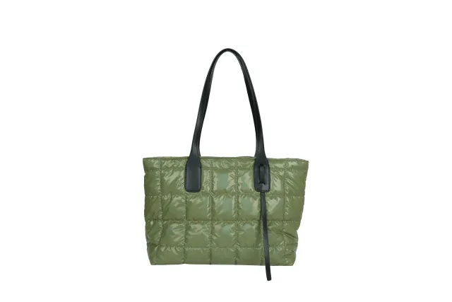 Trendy Lady's Bag, Solid Color Quilted Bag,Practical, Large capacity Fashion Handbag Green - Shop at LoveMi