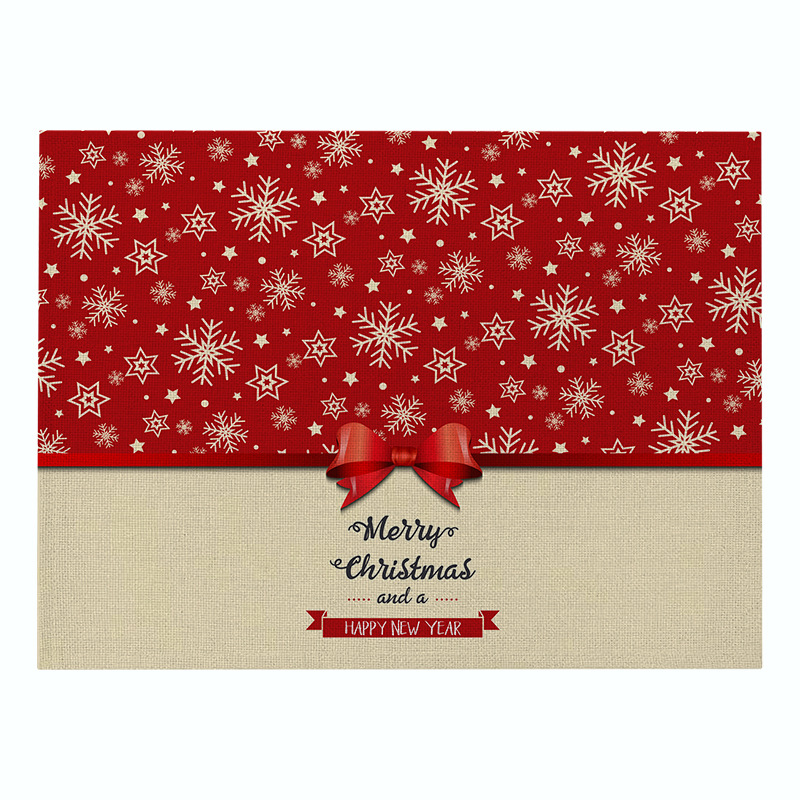 Title 17, Christmas Red Series Cotton And Linen Placemat