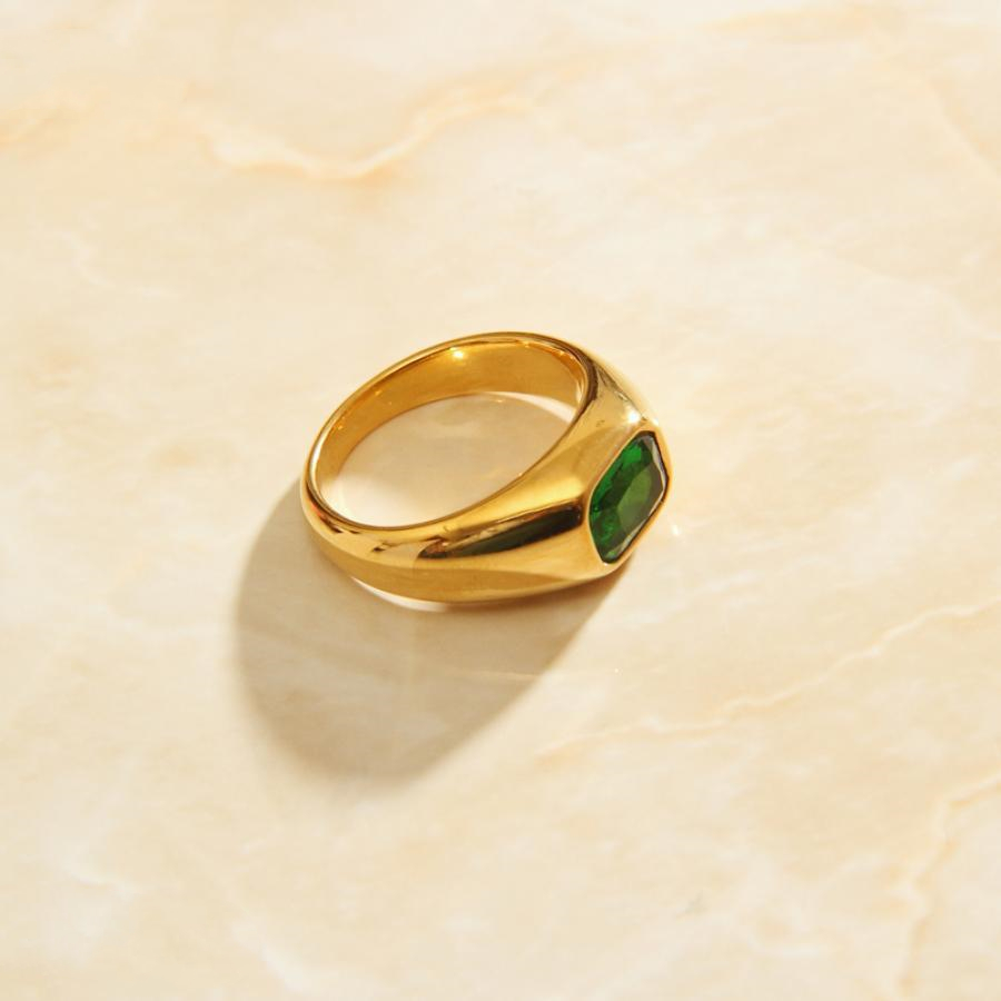 Title 3, Anillo de circón verde moderno y popular