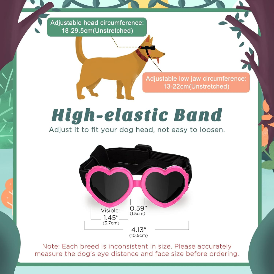 Small Dog Sunglasses UV Protection Heart Shape Dogs Goggles — foto 4