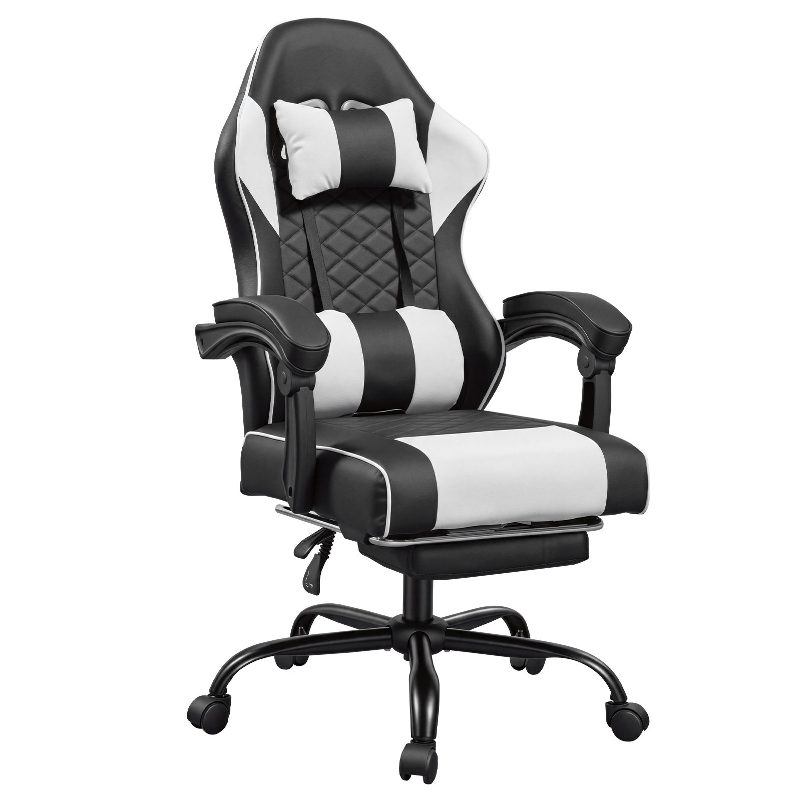 Racing Style Gaming Chair With Footrest,PU Leather,Massage Lumbar — image 8