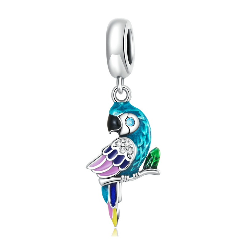 Spring Bird Silver Bracelet Beaded