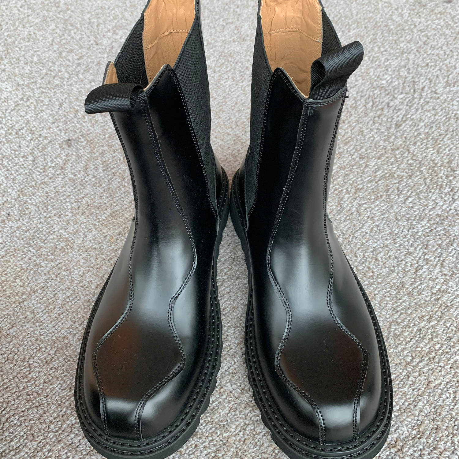 Men's High-top Vintage Leather Shoes With Thick Bottom Martin Boots