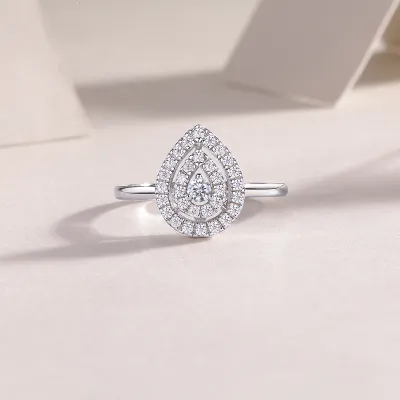 1Set Of Large Diamond Rings Luxury Fashion Set With Moissanite Silver Rings Prohibit Tk Sales