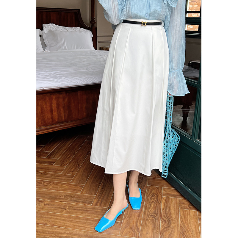 Women's Suit Skirt New Solid Color High Waist Mid length White - Shop at LoveMi