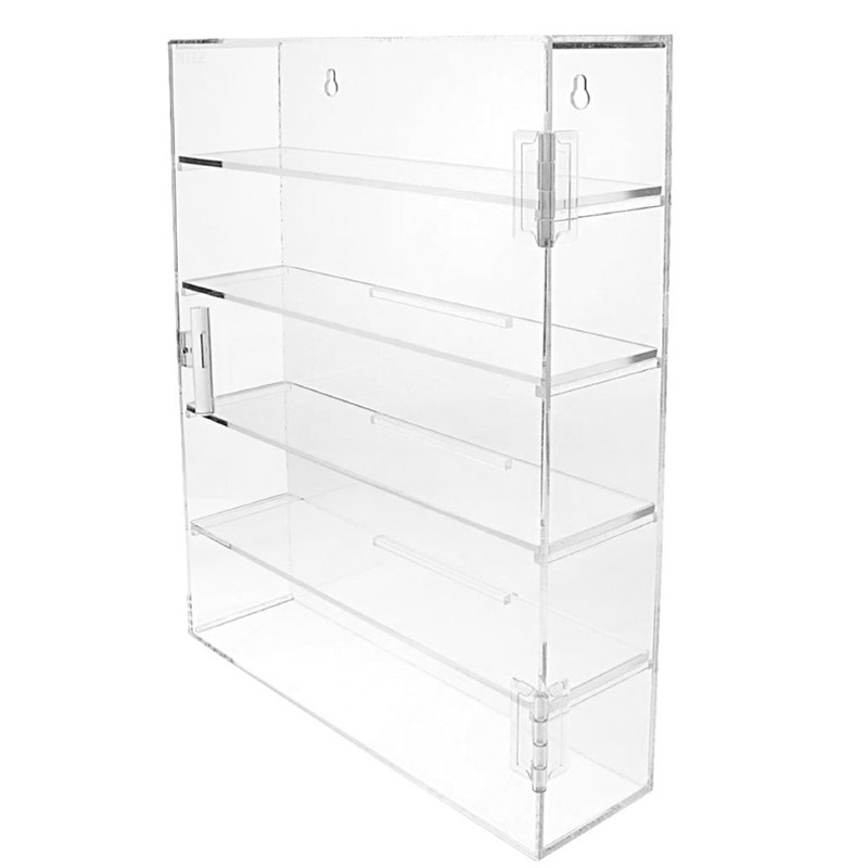 5-Tier Clear Display Case Wall Mounted And Desktop Acrylic
