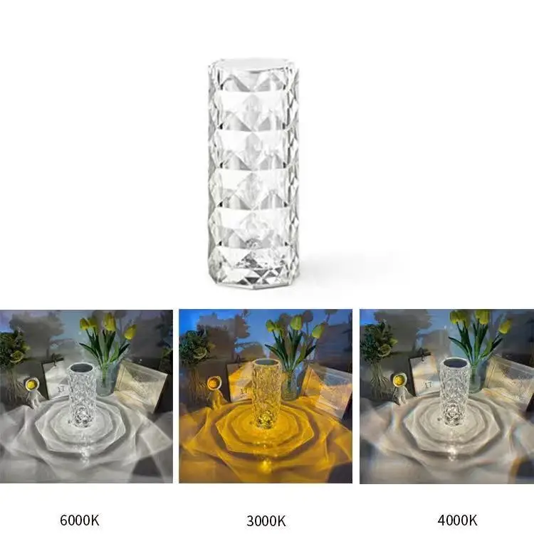 Diamond Crystal Table Lamp Can Carry Usb Rechargeable Decorative Night Light