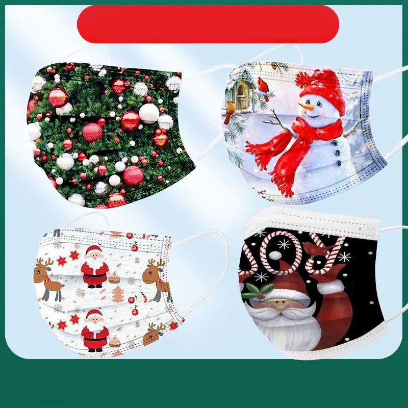 Disposable Adult Christmas Three-dimensional Mask with Three-layer Protection Meltblown