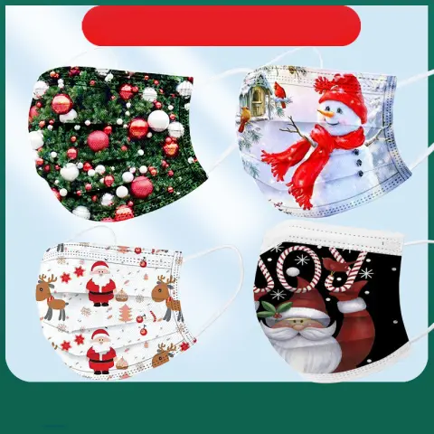 Disposable Adult Christmas Three-dimensional Mask with Three-layer Protection Meltblown