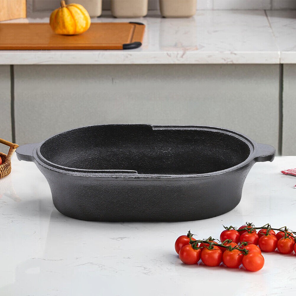 Home 2 In 1 Cast Iron Pot Dutch Oven Stew Skillet Fry Lid Camping Pan UK — image 10