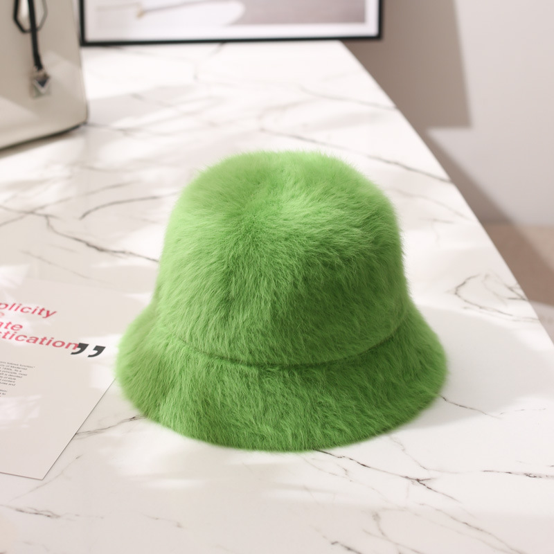 Rabbit Fur Sweet Plush Warm Bucket Hat