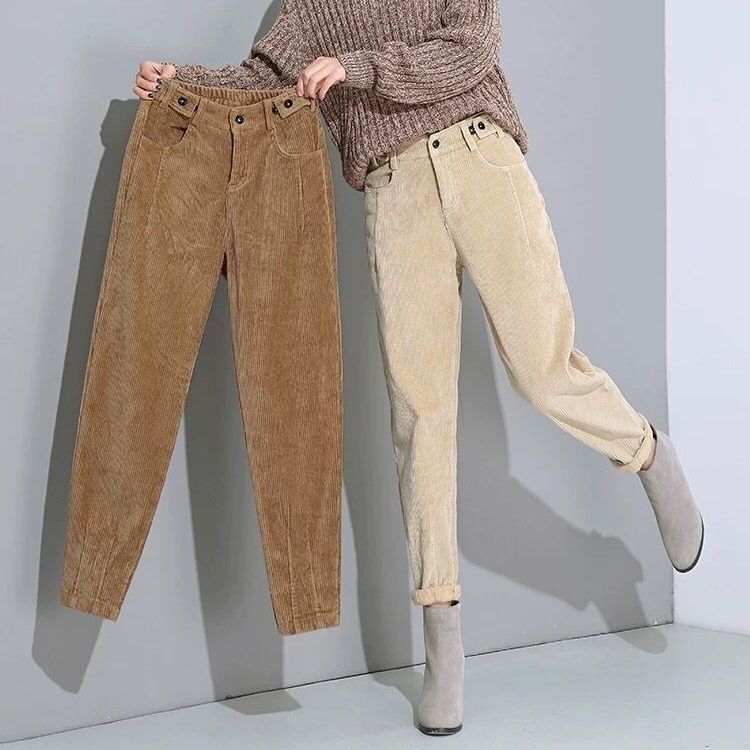 Title 13, Women Pants Loose Corduroy Harem High Waist