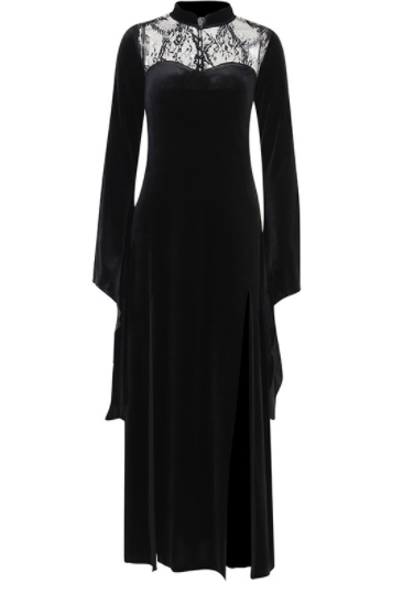 Women's Slit Skirt With Lace Cutout Stitching