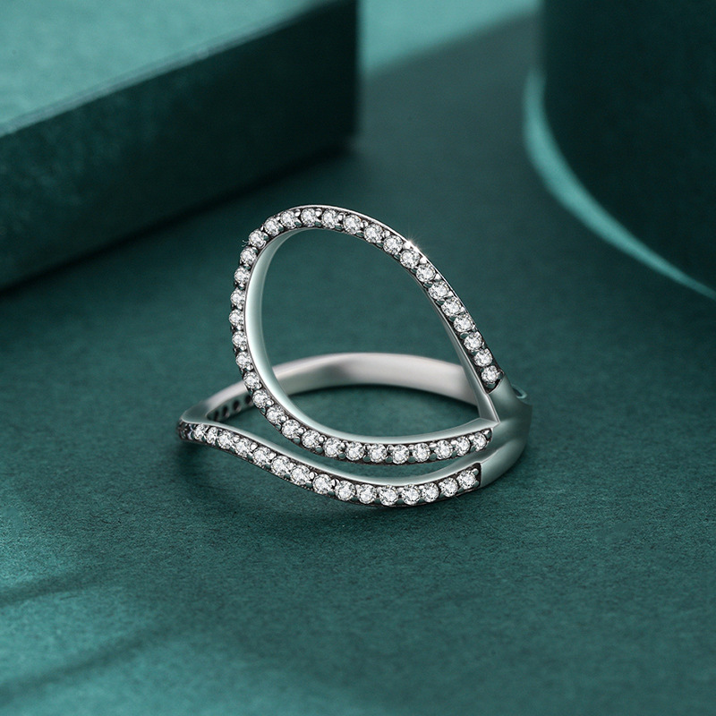 S925 Sterling Silver Micro Inlaid Ring Female