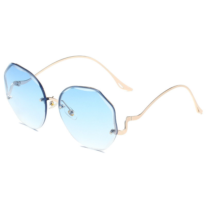 Women's Irregular Rimless Cut Edge Sunglasses - Image 4
