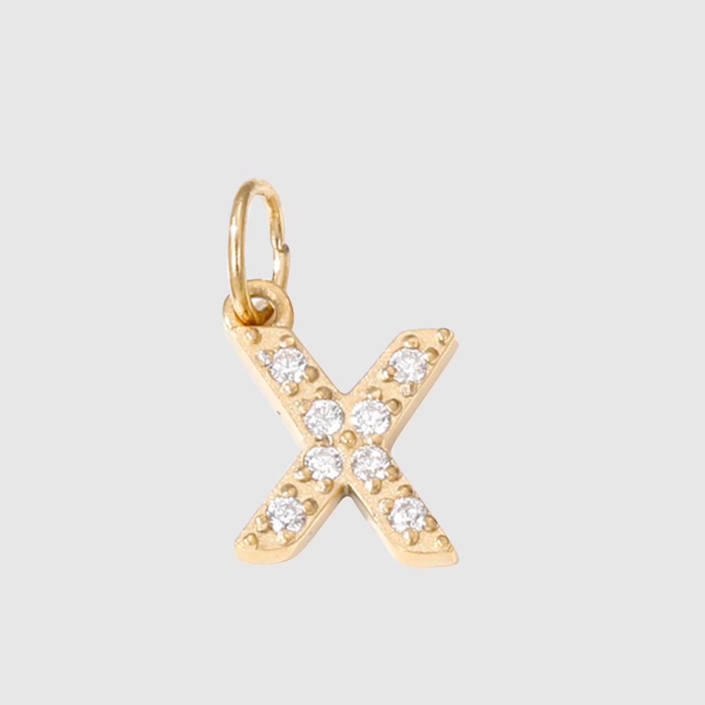 1 Piece 304 Stainless Steel Zircon Ion Plating 14K Gold Real Plated Letter Number Polished Stretch Adjustable Pendant DIY Jewelry Accessories 29