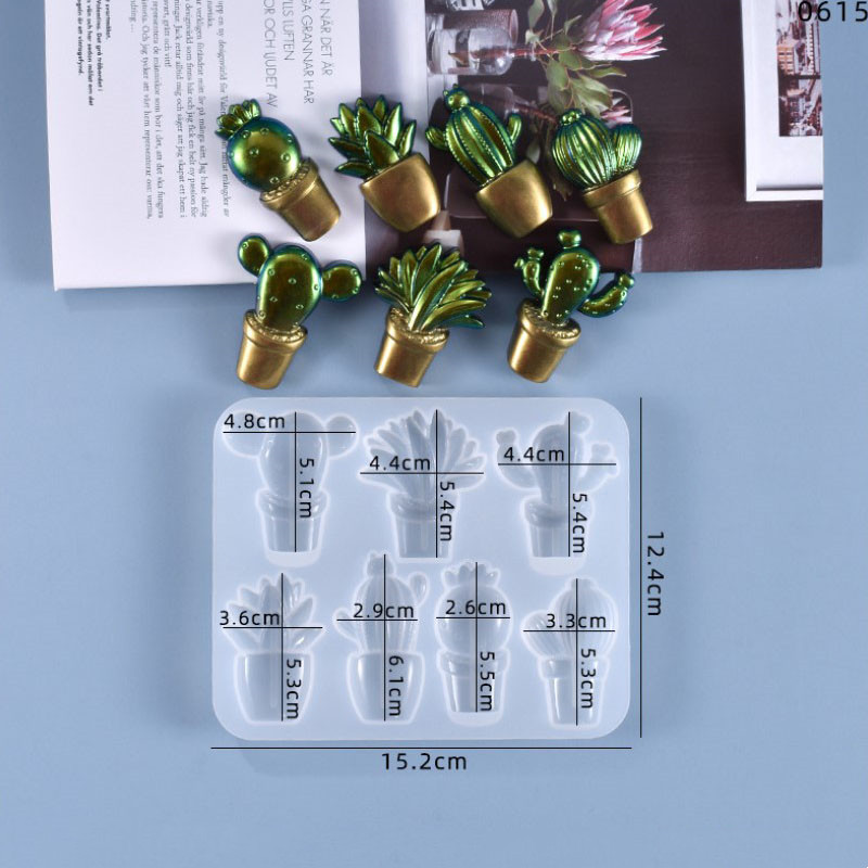 Crystal Mould Cactus Potted Planting Table Jewelry Silicone Wholesale