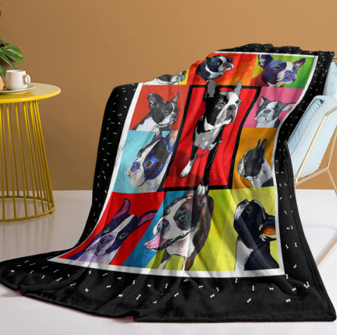 Self-produced Falai Fluff Blanket Color Block Bucket 130X150cm