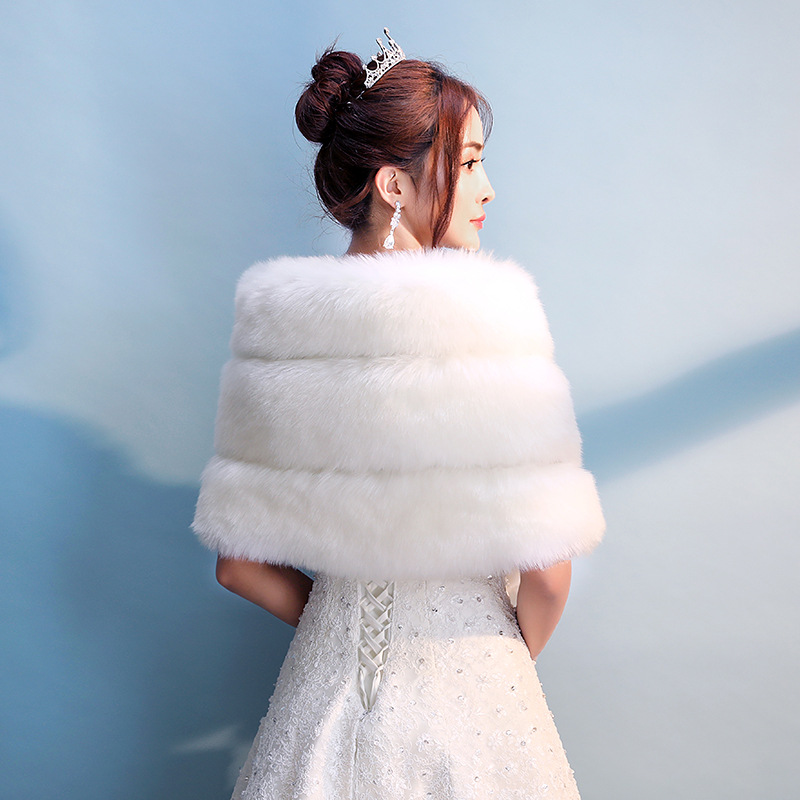 One Word Autumn And Winter Fox Bridal Wedding Fur Wedding Shawl