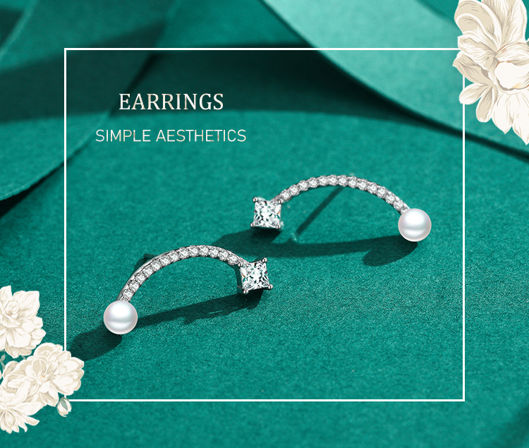 925 Sterling Silver Balanced Pearl Stud Earrings