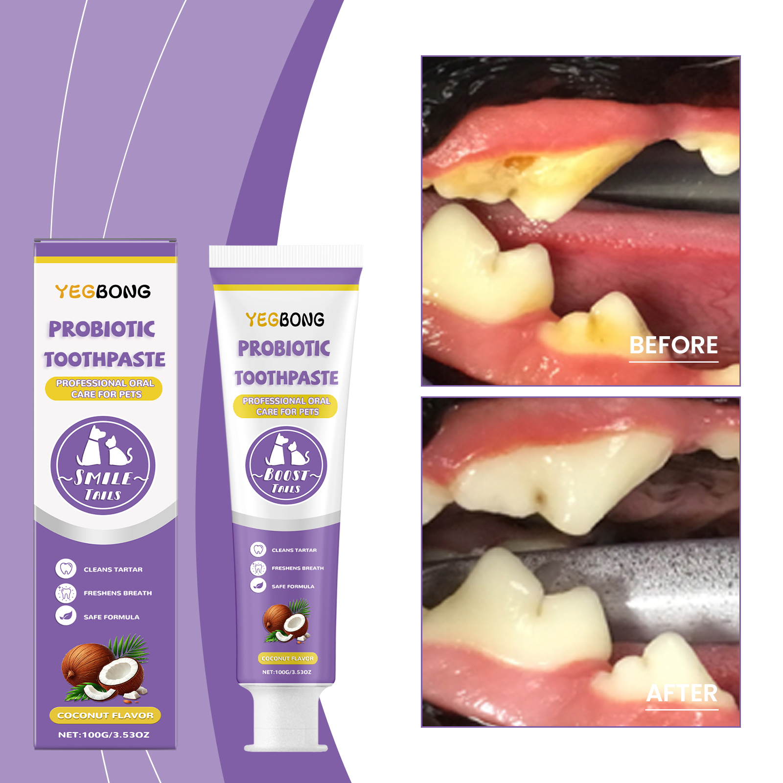 Dentifrice pour chien aux probiotiques – tube de 100 g
