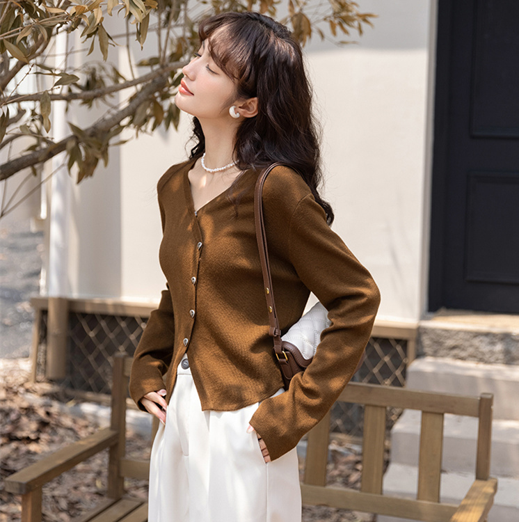 Women's Solid Color Design Niche Loose Sweater Coat