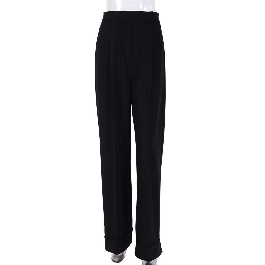 Title 11, Black Floor Mopping Trousers Loose High Waist D...