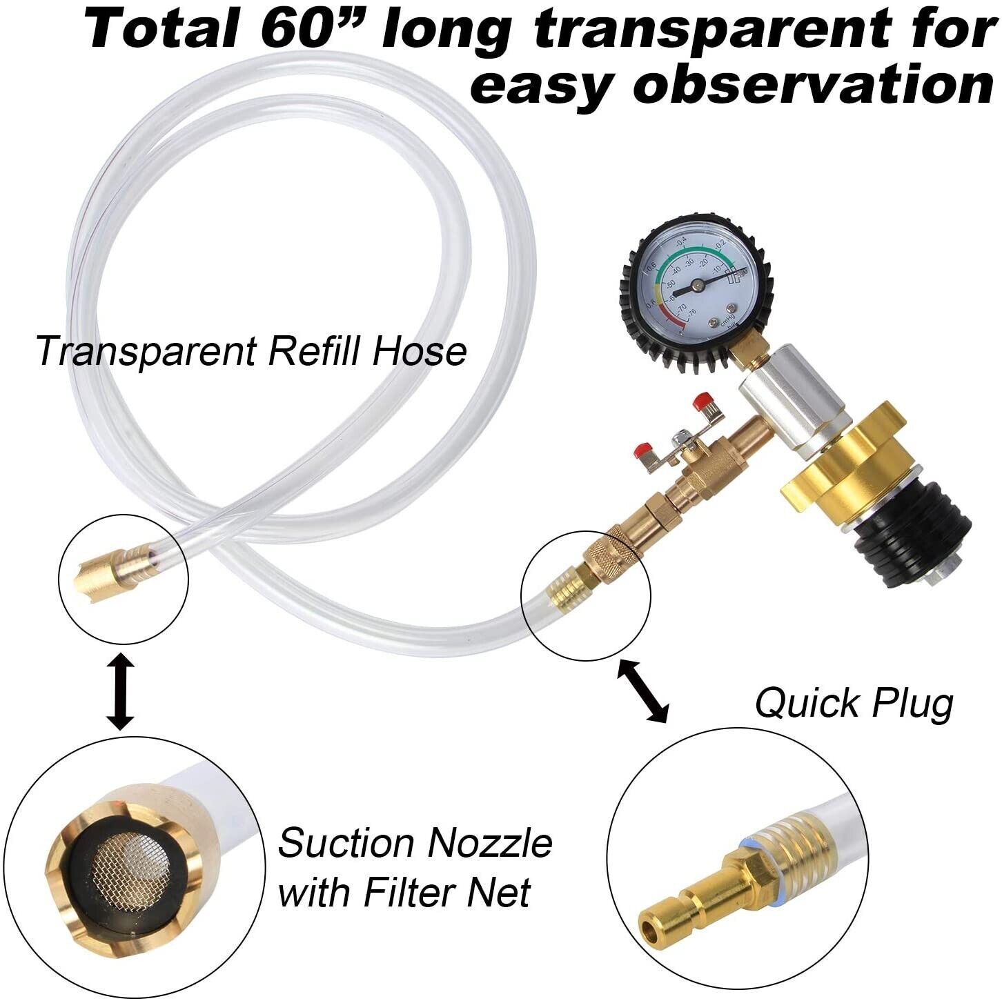 Radiator Cooling System Vacuum Purge Gauge Tool Coolant Refilling Kit — image 8