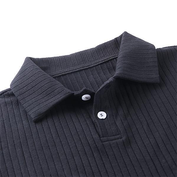 Title 11, Pure Color Polo Collar Button Short Sleeve Slim...