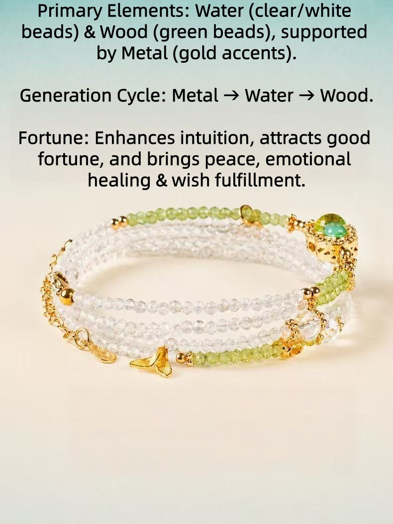 Pești Zodiac Clear Quartz  Peridot brățară multi-strat fațetat cristal lanț Zodiac energie bijuterii pentru femei