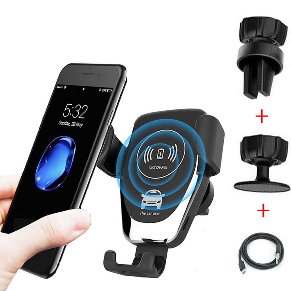 Gravity QI trådløs Car lader feste 10W rask Charge Car Br - Miniatyr 3