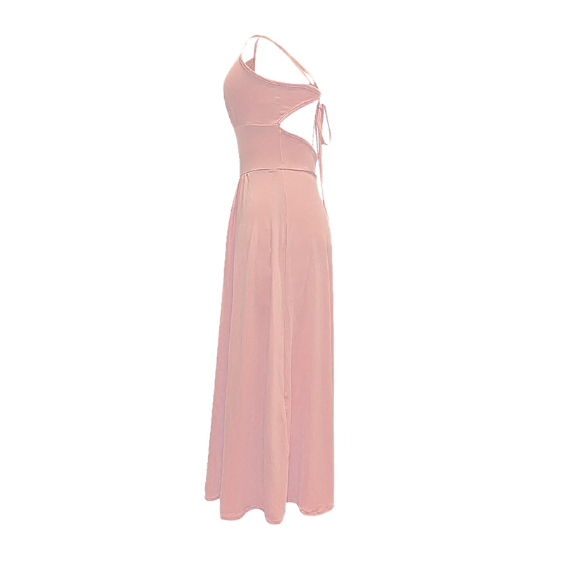 Women's Sexy Deep V Neck Maxi Dress Spaghetti Strap Sleeveless Backless High Sli - Picture 10 of 11