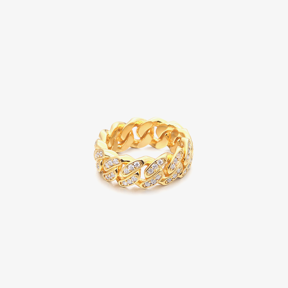 Full Diamond Cuban Ring Shines