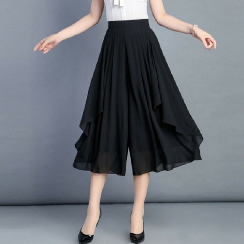 Chiffon Skirt Thin Summer Cropped Wide Leg Pants
