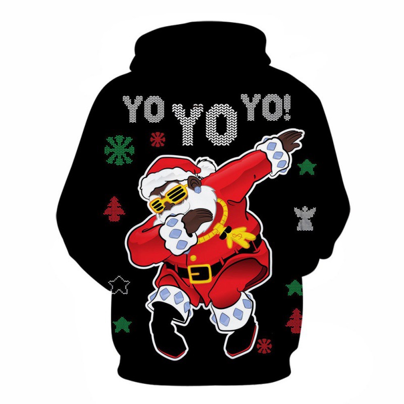 Digital Printed Cartoon Santa Polyester Sweatshirt