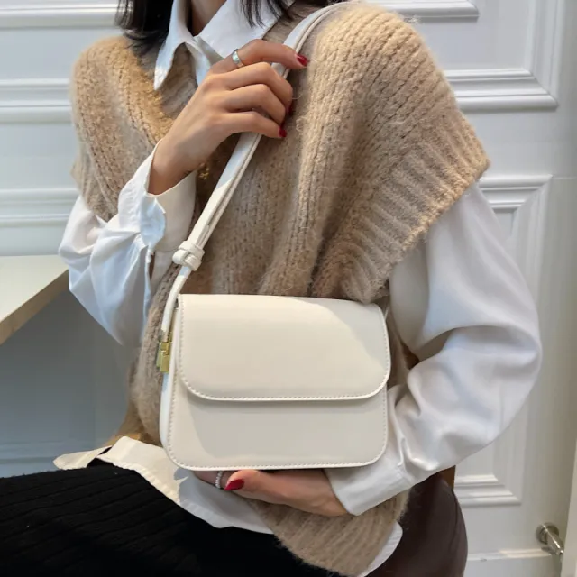 Crossbody All match One shoulder Small Square Bag Beige - Shop at LoveMi