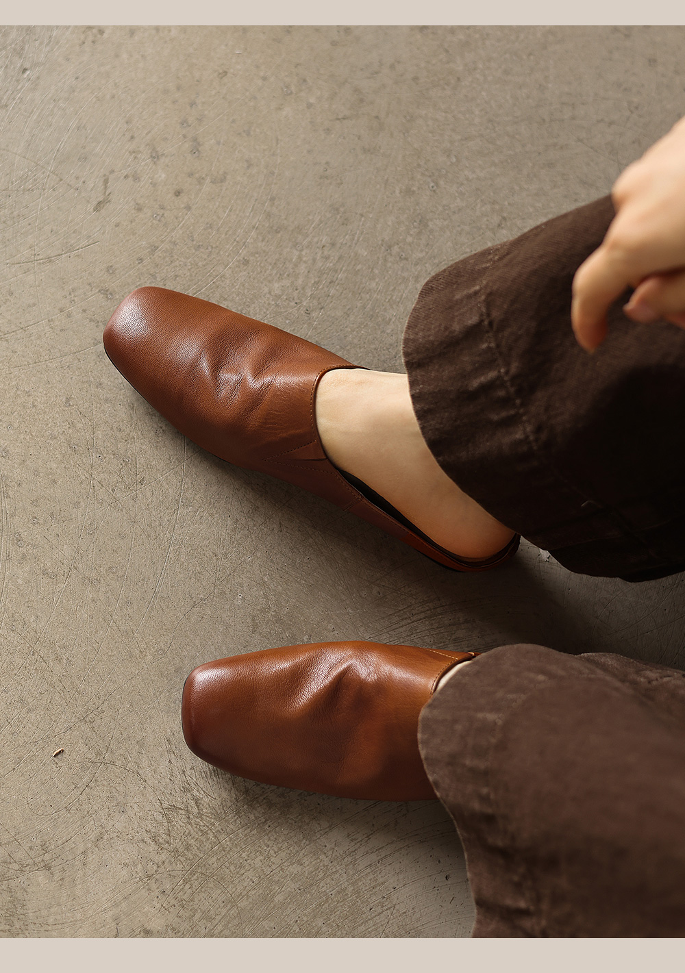 Sheepskin Ruched Mule Slides on-foot view – Sarah Express