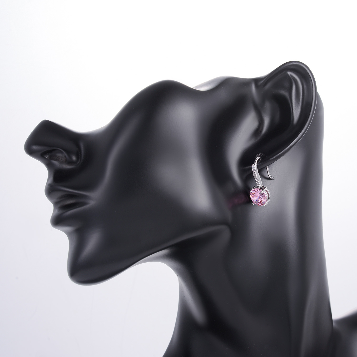 High Heels Smal Big  Zircon Micro-inlaid Copper And Gold-plated Ear Hooks