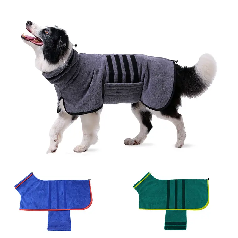 Dog Bathrobe Pet Bath Cat Towel Drying