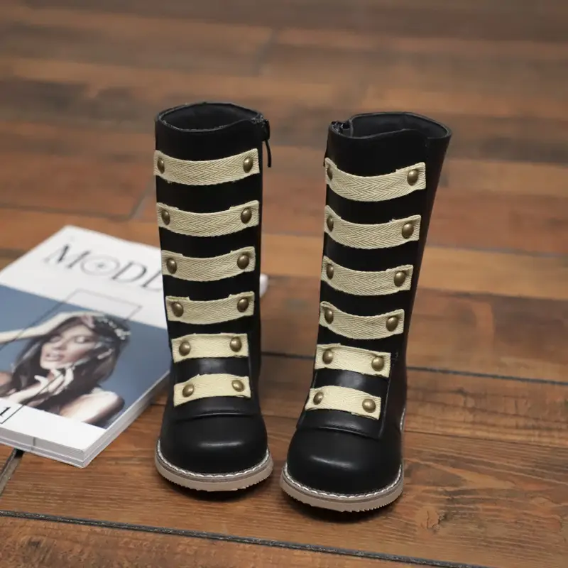 Children's Fashion Boots New Rivet Long Martin Boots