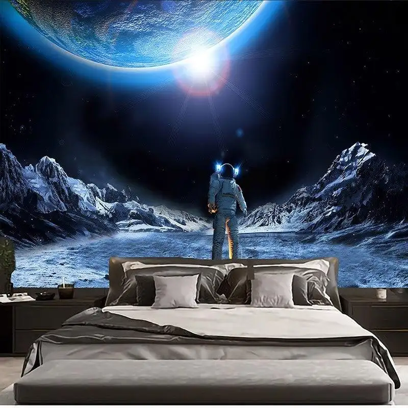 Printed Lonely Astronaut Tapestry Multifunctional Sitting Blanket