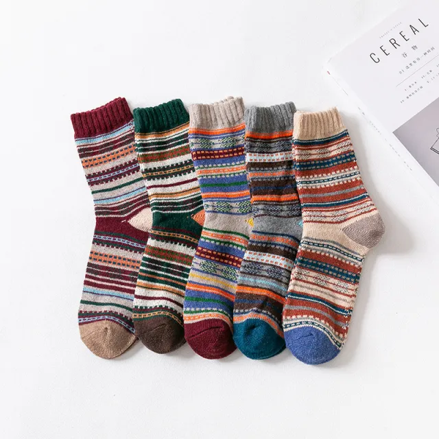 New Thickened Stockings Men's Coarse Wool 6003Thick Line Horizontal Bar - Shop at LoveMi