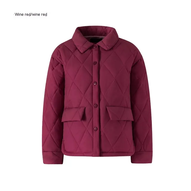 Workwear Cotton padded Jacket Winter Cotton padded Clothes Short Wine Red - Shop at LoveMi