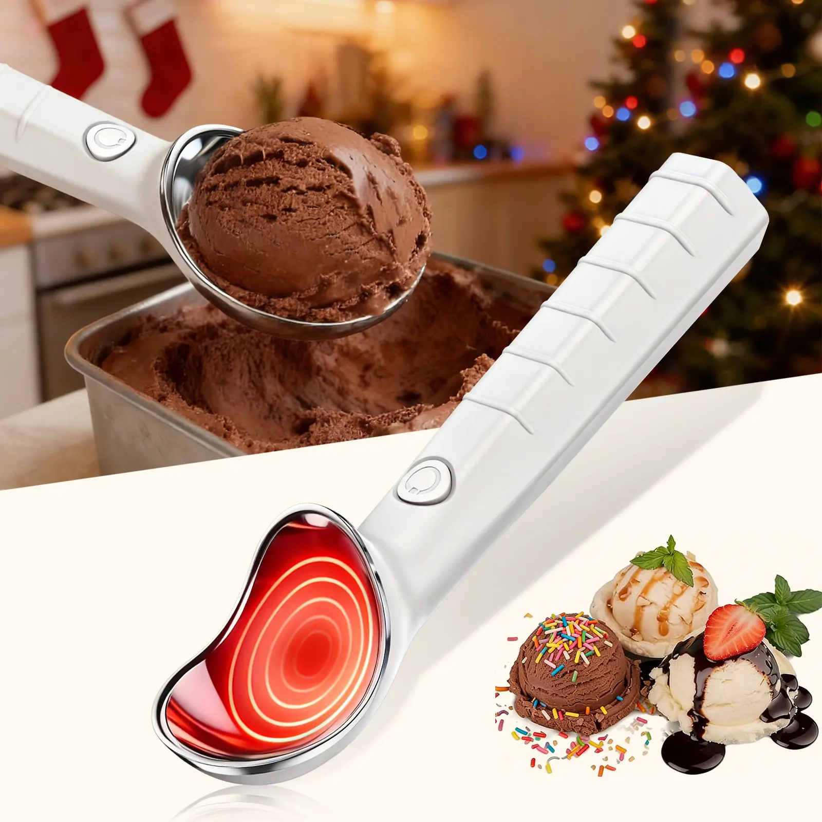 Heated Ice Cream Scoop Rechargeable Scooper
