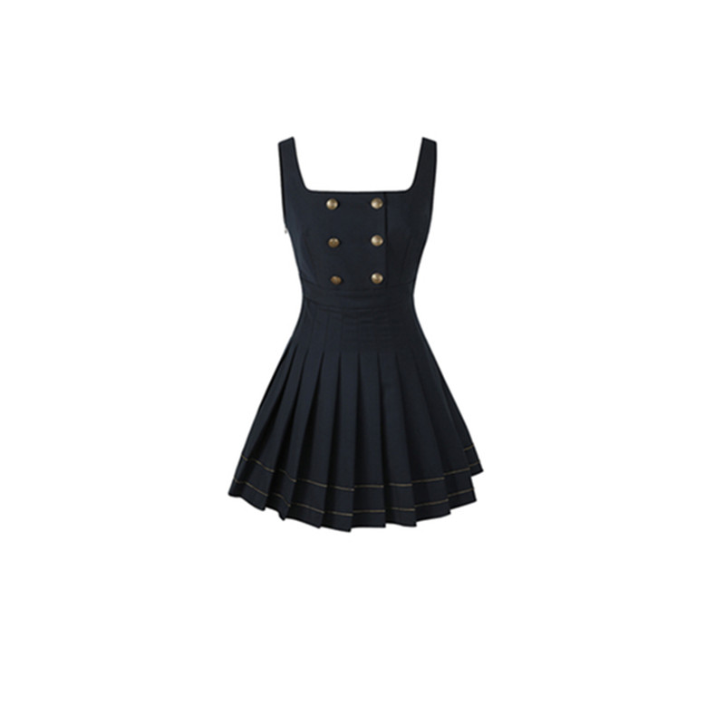 College Style Short Suit High Waist Pleated Skirt Suit